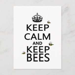 Kalm houden en bijen houden briefkaart