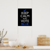 Kalm houden en blauw stemmen poster (Keuken)