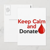 Kalm houden en bloed doneren briefkaart (Voorkant / Achterkant)