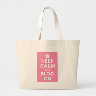 Kalm houden en blog aan grote tote bag