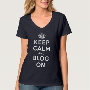 Kalm houden en blog aan t-shirt