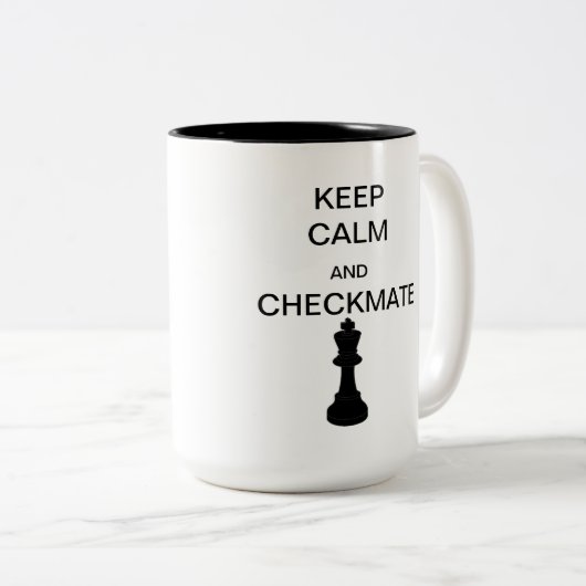 Kalm houden en Castle/Checkmate Two-Tone Mok (Voorkant rechts)