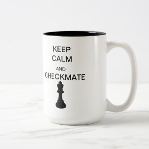 Kalm houden en Castle/Checkmate Two-Tone Mok