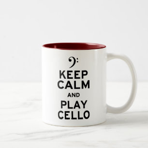 Kalm houden en Cello afspelen Tweekleurige Koffiemok