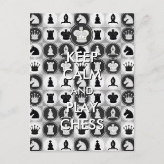 Kalm houden en Chess afspelen Briefkaart