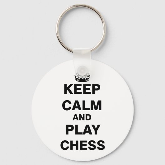 Kalm houden en Chess afspelen Sleutelhanger (Voorkant)