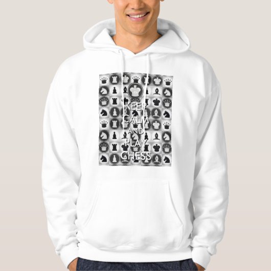 Kalm houden en Chess Pattern afspelen Hoodie (Voorkant)