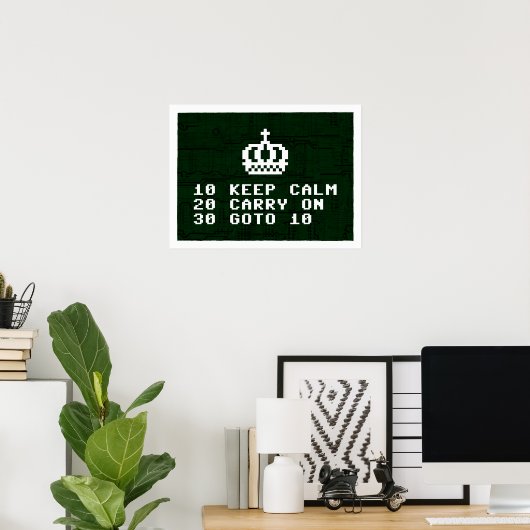Kalm houden en computer op Poster houden (Thuiskantoor)