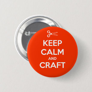Kalm houden en Craft houden Ronde Button 5,7 Cm