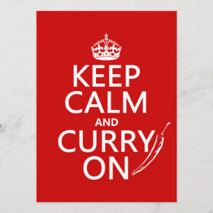 Kalm houden en curry aan kaart