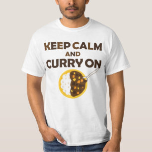 Kalm houden en curry op grafische schil t-shirt