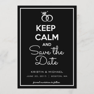 Kalm houden en de datum opslaan save the date