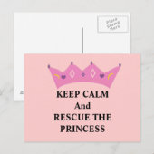 Kalm houden en de prinses redden briefkaart (Voorkant / Achterkant)