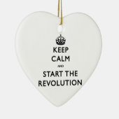 Kalm houden en de revolutie starten keramisch ornament (Rechts)