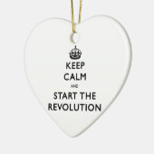 Kalm houden en de revolutie starten keramisch ornament (Links)