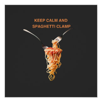 kalm houden en de strijd tegen spaghetti aanbinden perfect poster