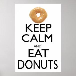 Kalm houden en donuts eten poster