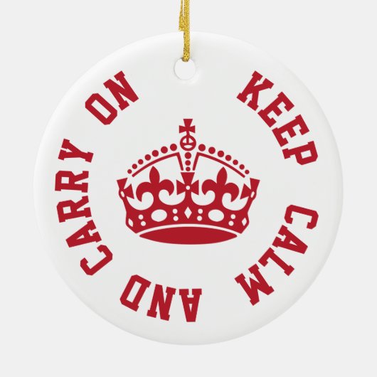 Kalm houden en doorgaan - Aangepaste TEKST Keramisch Ornament (Achterkant)