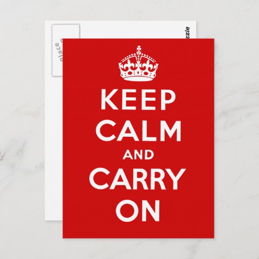 Kalm houden en doorgaan briefkaart (Voorkant / Achterkant)
