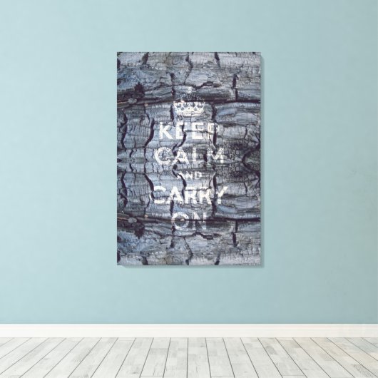 kalm houden en doorgaan canvas afdruk (Insitu (Houten vloer))
