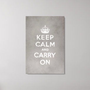 Kalm houden en doorgaan canvas afdruk