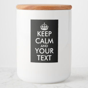 Kalm houden en doorgaan - Creëer uw eigen Voedselcontainer Etiket