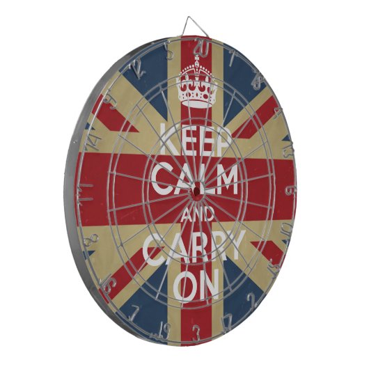 Kalm houden en doorgaan dartbord (Voorkant Links)