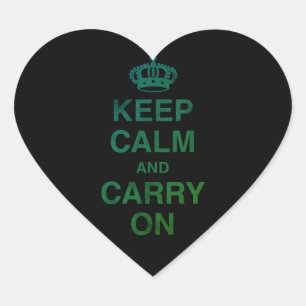 kalm houden en doorgaan hart sticker