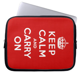 Kalm houden en doorgaan laptop sleeve