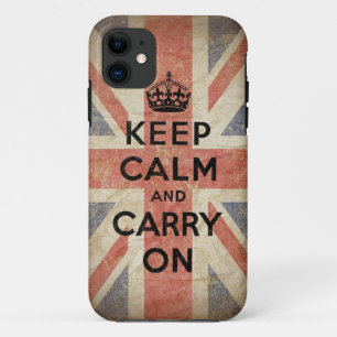 Kalm houden en doorgaan met de vlag van het Vereni iPhone 11 Hoesje