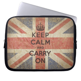 Kalm houden en doorgaan met de vlag van het Vereni Laptop Sleeve