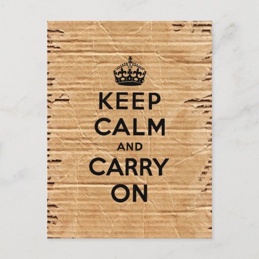kalm houden en doorgaan met karton briefkaart (Voorkant)