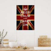 "Kalm houden en doorgaan" op de uniale aansluiting Poster (Keuken)