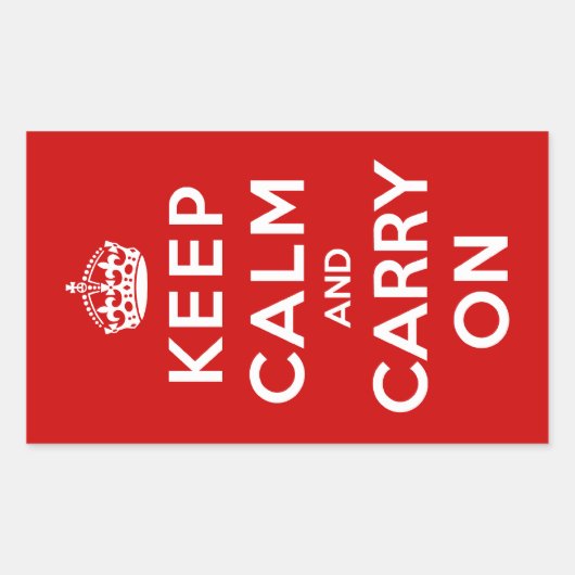 Kalm houden en doorgaan rechthoekige sticker (Voorkant)
