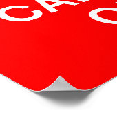 "Kalm houden en doorgaan" (rode achtergrond) Poster (Hoek)