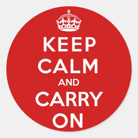 Kalm houden en doorgaan ronde sticker (Voorkant)