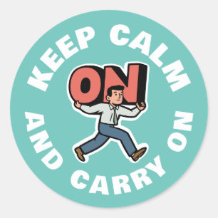 Kalm houden en doorgaan ronde sticker