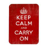 Kalm houden en doorgaan,  rood en wit magneet (Verticaal)