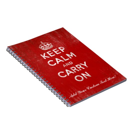 Kalm houden en doorgaan, rood en wit notitieboek (Rechterzijde)