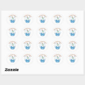 Kalm houden en draaibaar houden - Swimmer-ontwerp Ronde Sticker (Vel)