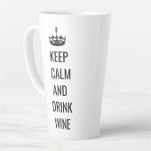 Kalm houden en Drink Wijn latte Mok (Linkerhoek)