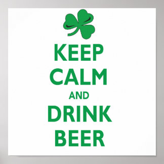 Kalm houden en drinken-bier poster