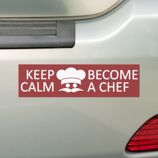 Kalm houden en een aangepaste chef-koker worden bumpersticker (Op auto)