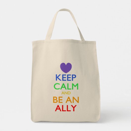 Kalm houden en een Ally zijn Tote Bag (Achterkant)