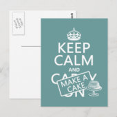Kalm houden en een Cake maken Briefkaart (Voorkant / Achterkant)