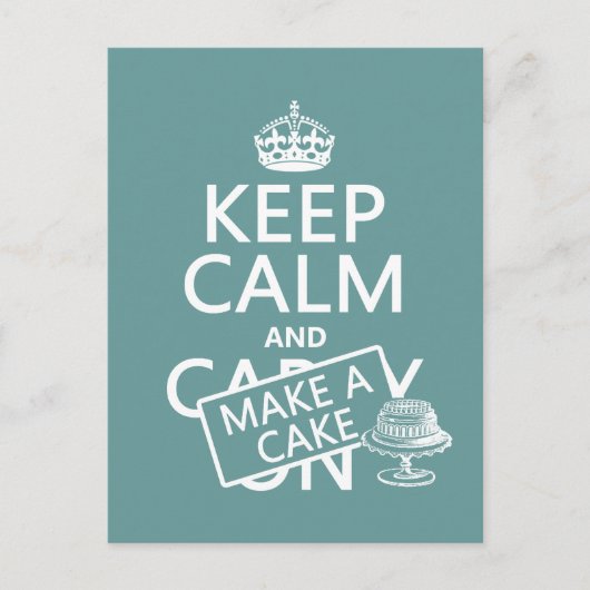 Kalm houden en een Cake maken Briefkaart (Voorkant)