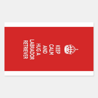 Kalm houden en een labrador retriever vasthouden rechthoekige sticker