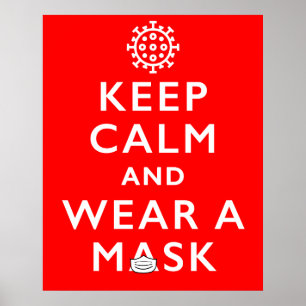 Kalm houden en een masker Draag - Coronavirus Poster
