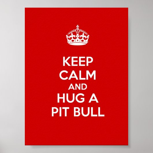 Kalm houden en een Pit Bull vasthouden Poster (Voorkant)