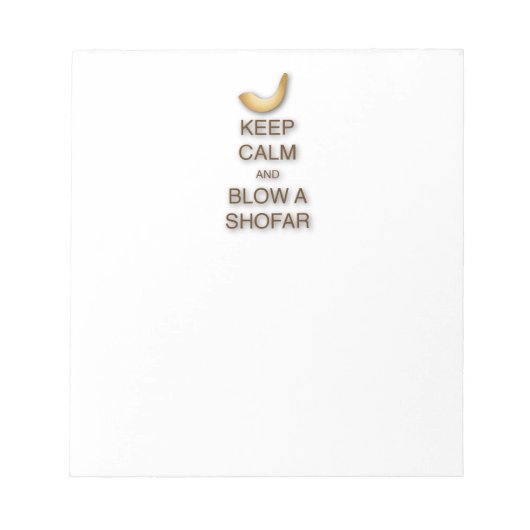 Kalm houden en een Shofar Notitieblok laten gloeie (Voorkant)